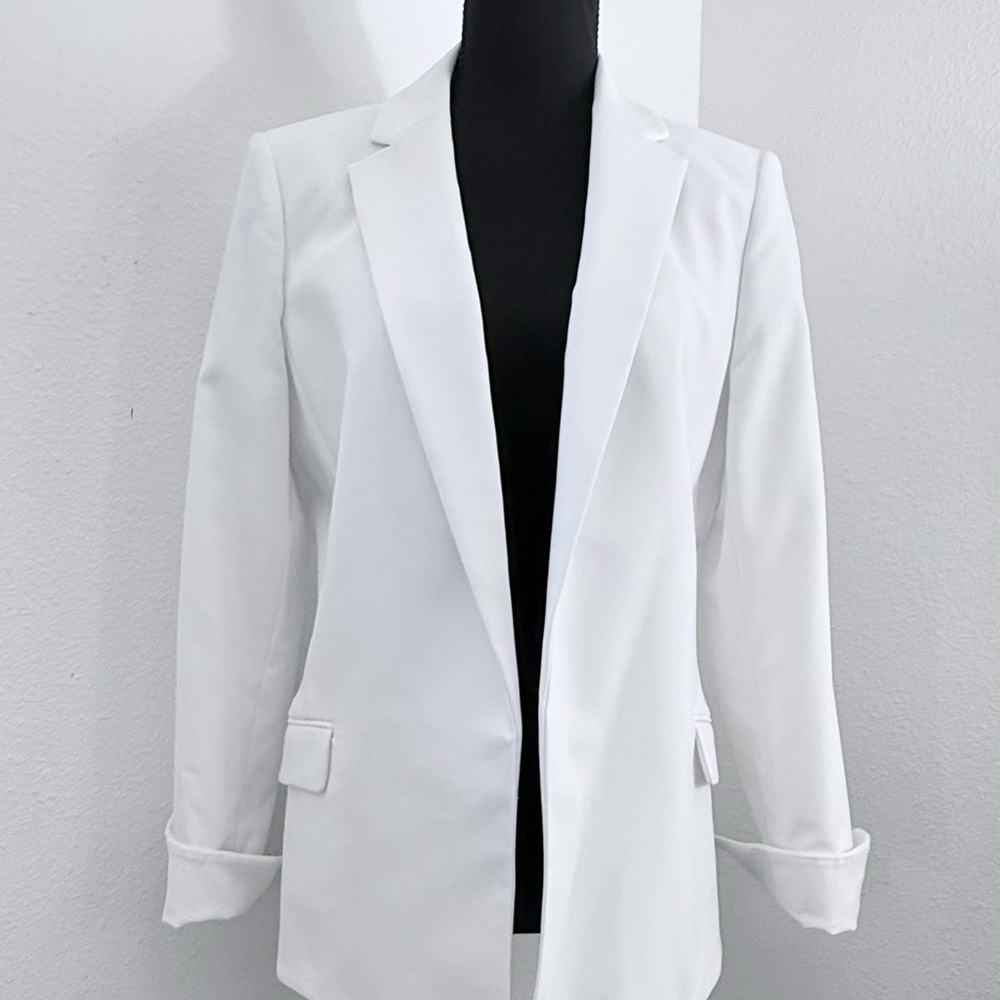 Calvin Klein Women's White Open-Front Blazer Jacket (Size 10) NWT